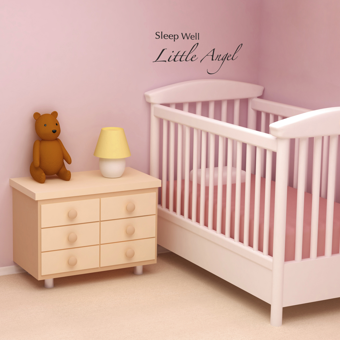 Sleep Well Angel Nursery Wall Decal Katazoom Sleep Well Angel Nursery Wall Decal